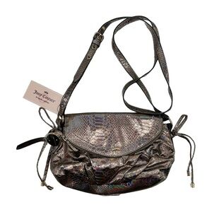 Juicy Couture Vintage Mini Traveler Iridescent Snake Silver Crossbody Bag NWT